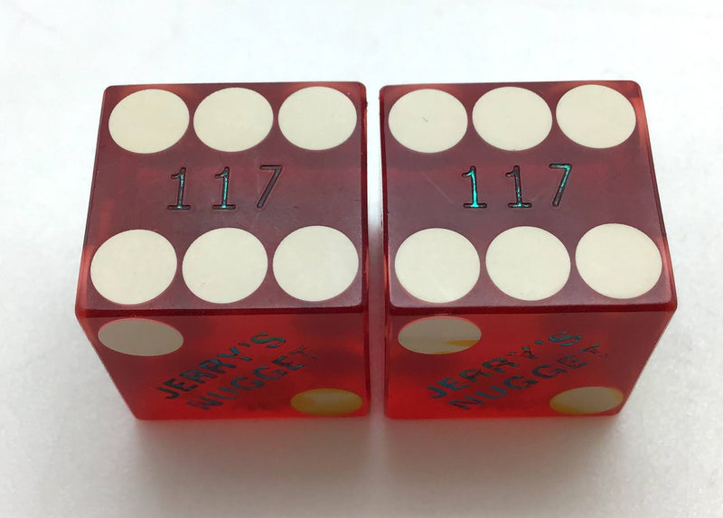 Jerrys Nugget Las Vegas Nevada Red Dice Pair Matching Numbers