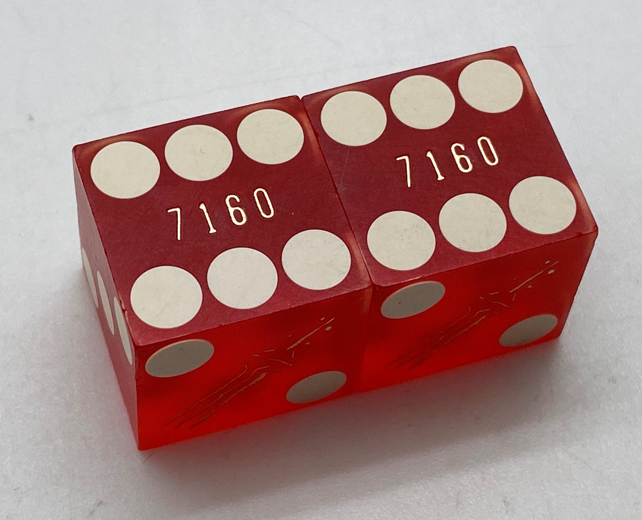 Stratosphere Casino Las Vegas Nevada Dice Pair Red Matching Numbers