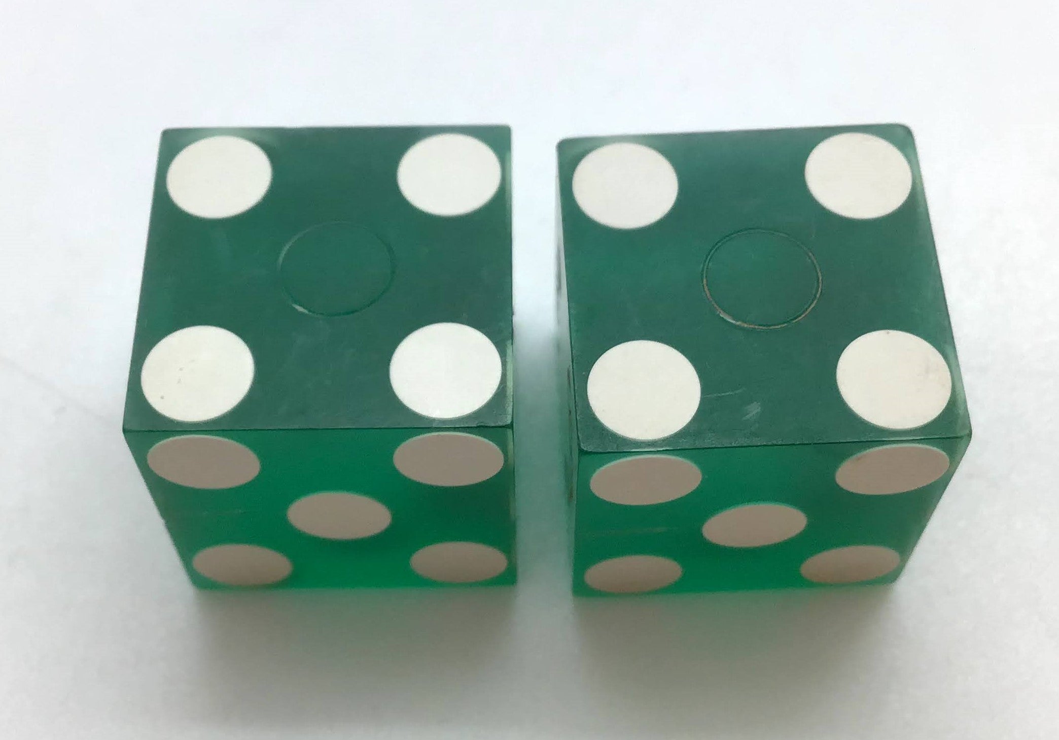 Las Vegas Club Nevada Green Dice Pair Matching Numbers