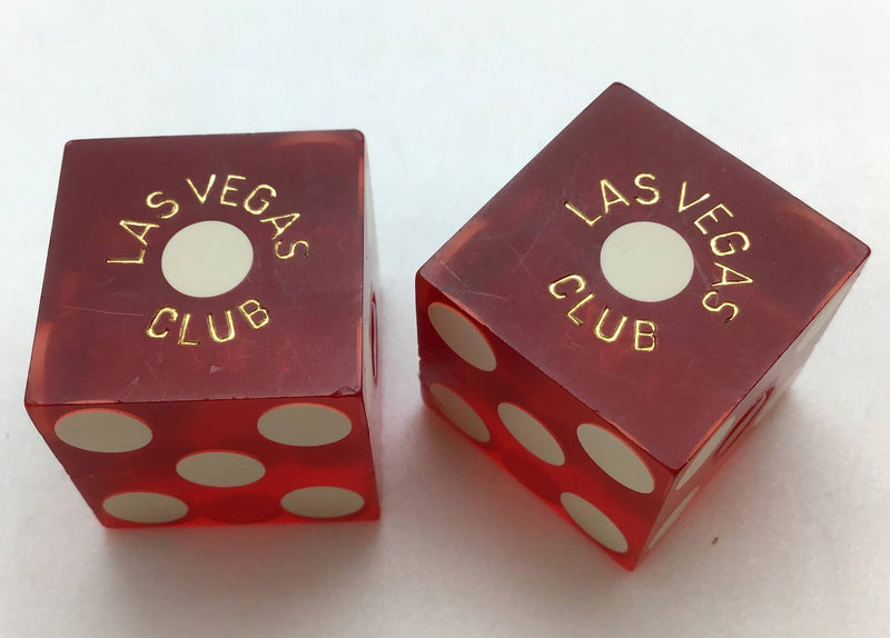 Las Vegas Club Nevada Red Dice Pair Matching Numbers