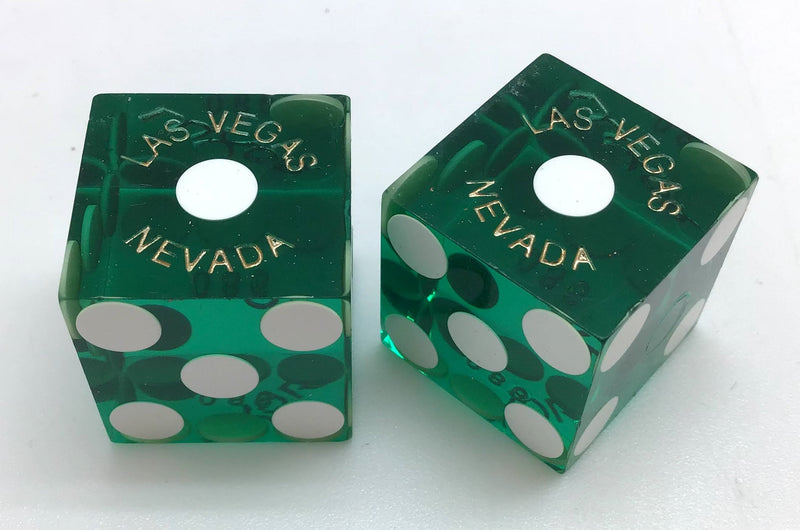 Luxor Las Vegas Nevada Green Dice Pair Matching Numbers