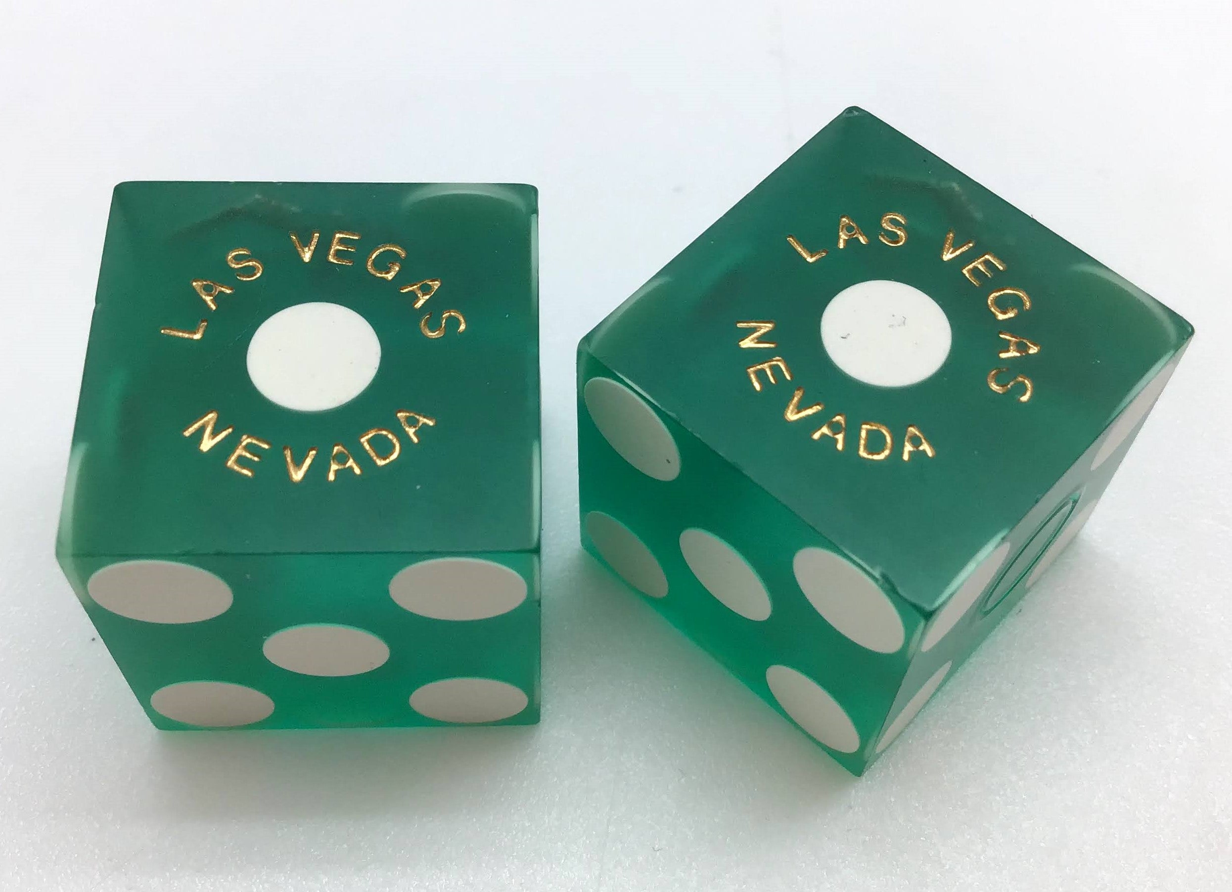 LVH Las Vegas Nevada Green Dice Pair Matching Numbers