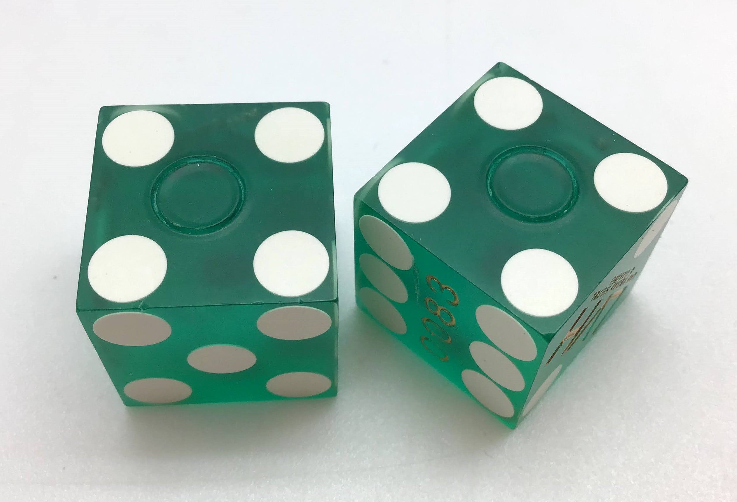 LVH Las Vegas Nevada Green Dice Pair Matching Numbers