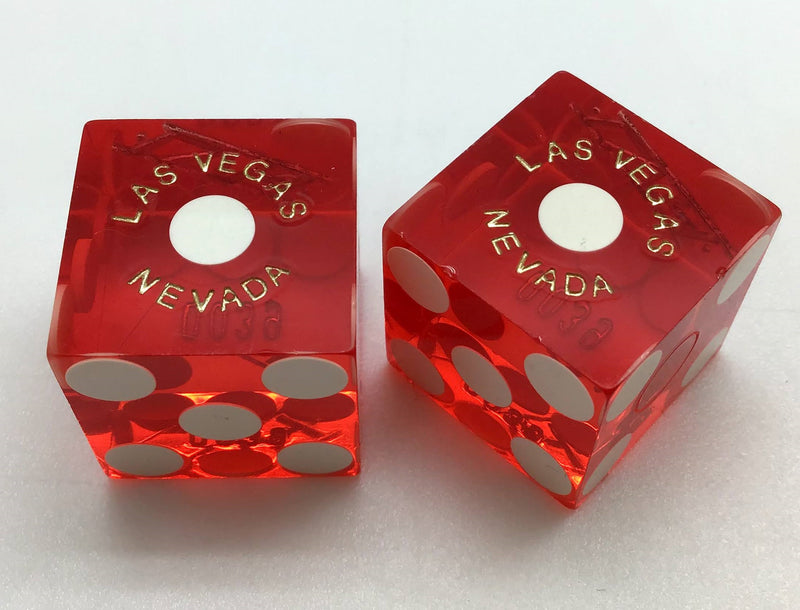 LVH Las Vegas Nevada Red Dice Pair Matching Numbers