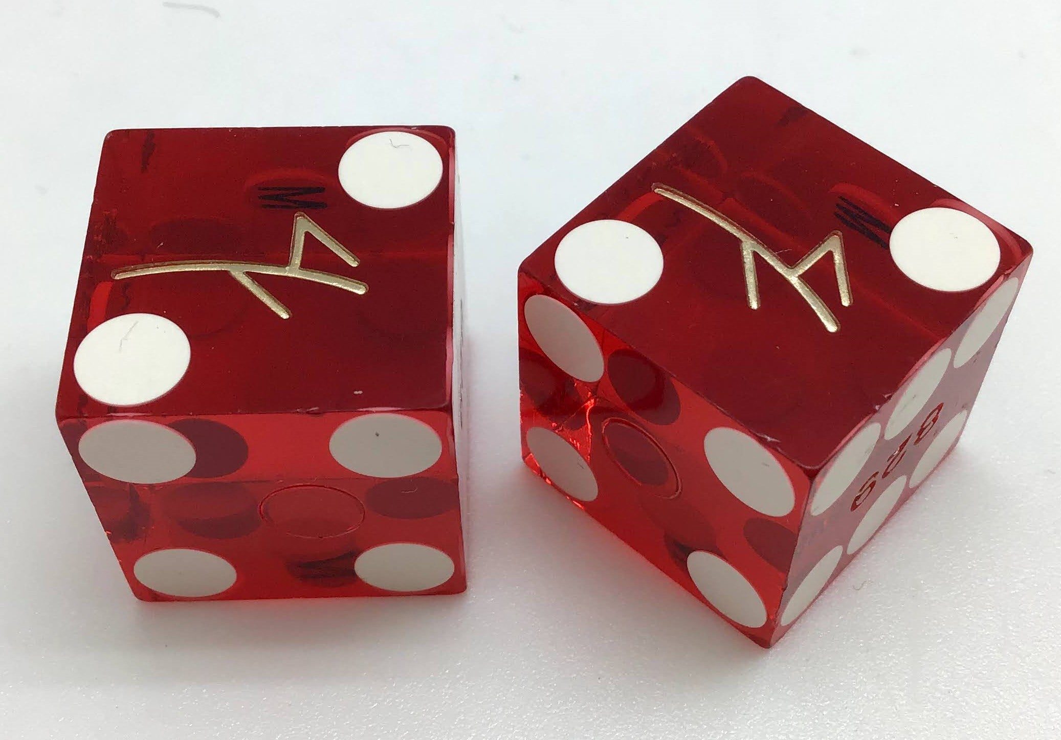 M Resort Las Vegas Nevada Red Dice Pair Matching Numbers