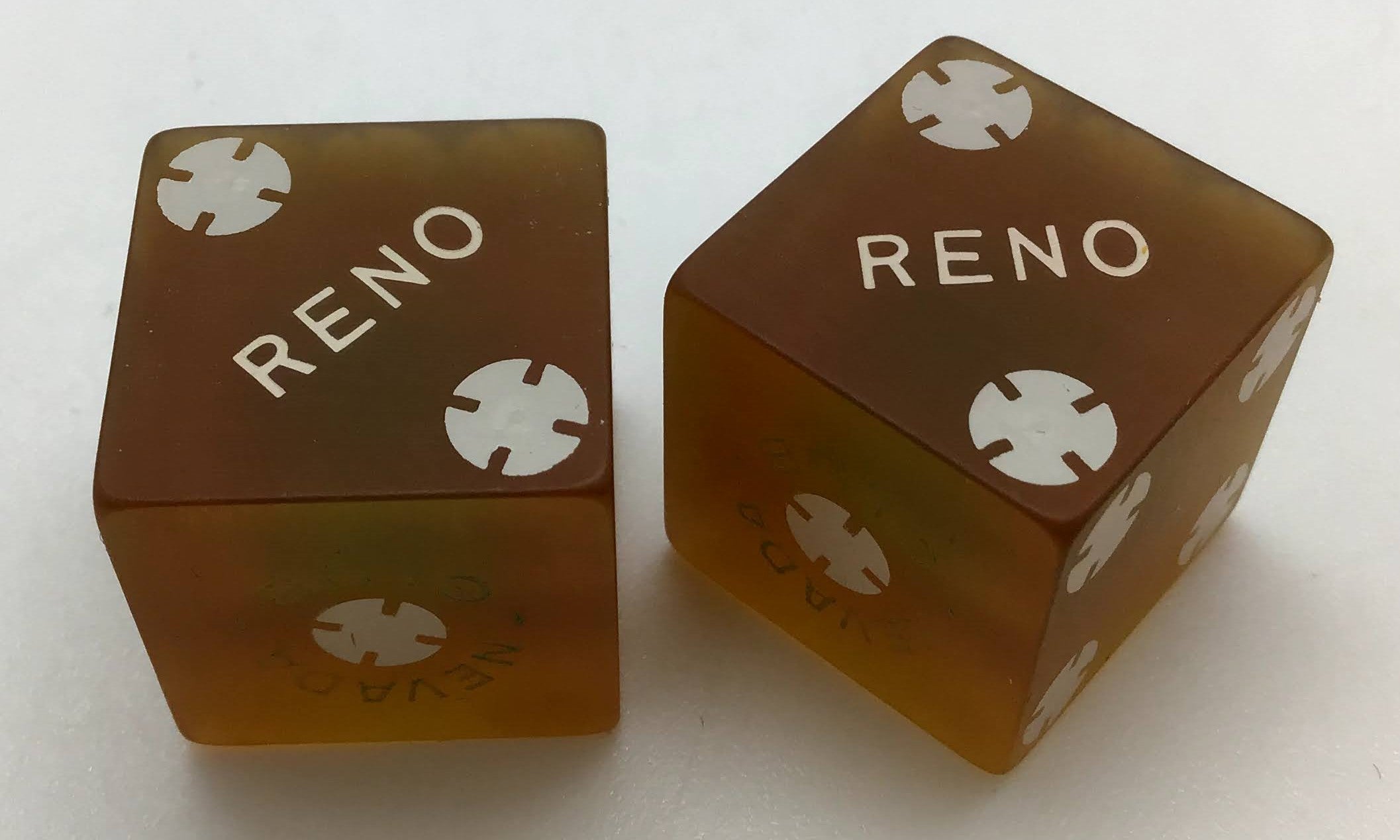 Nevada Club Reno Nevada Yellow Dice Pair