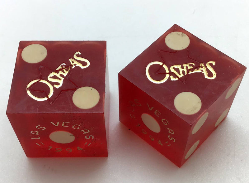 O'Sheas Casino Las Vegas Nevada Dice Pair Red