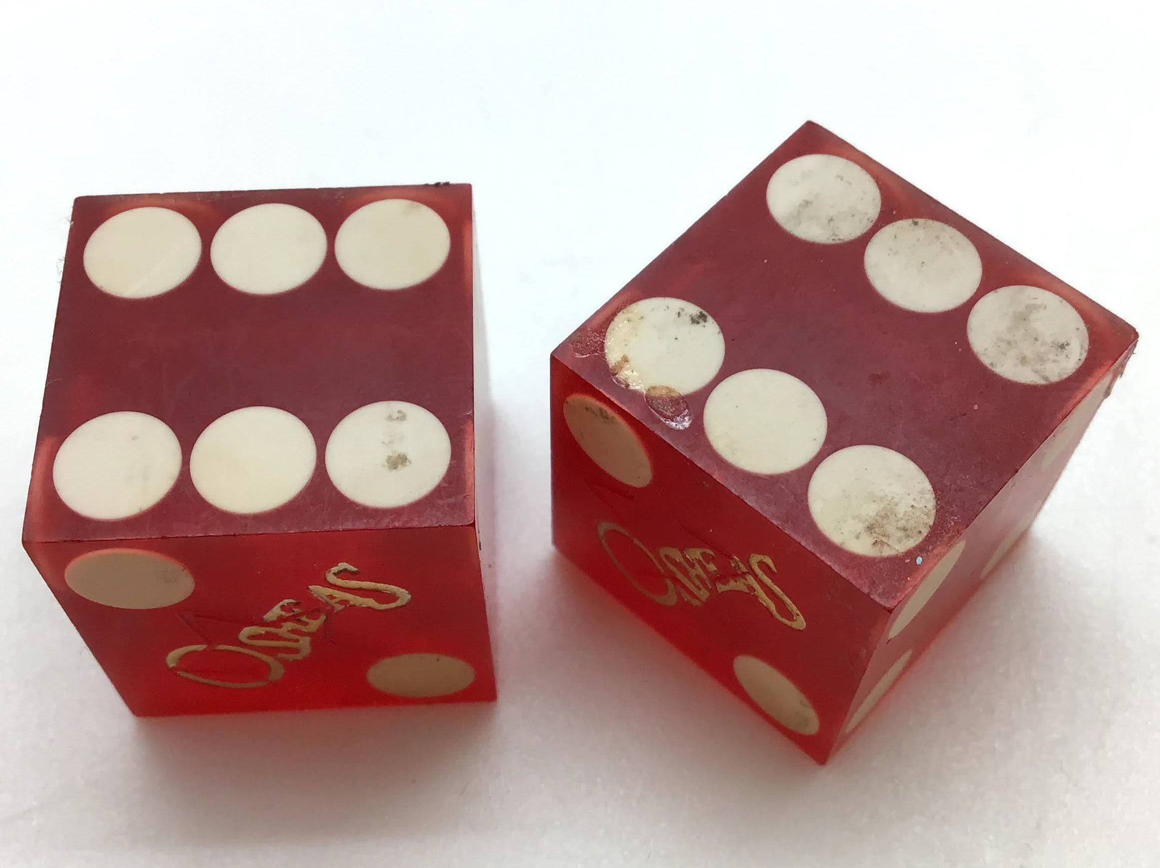 O'Sheas Casino Las Vegas Nevada Dice Pair Red