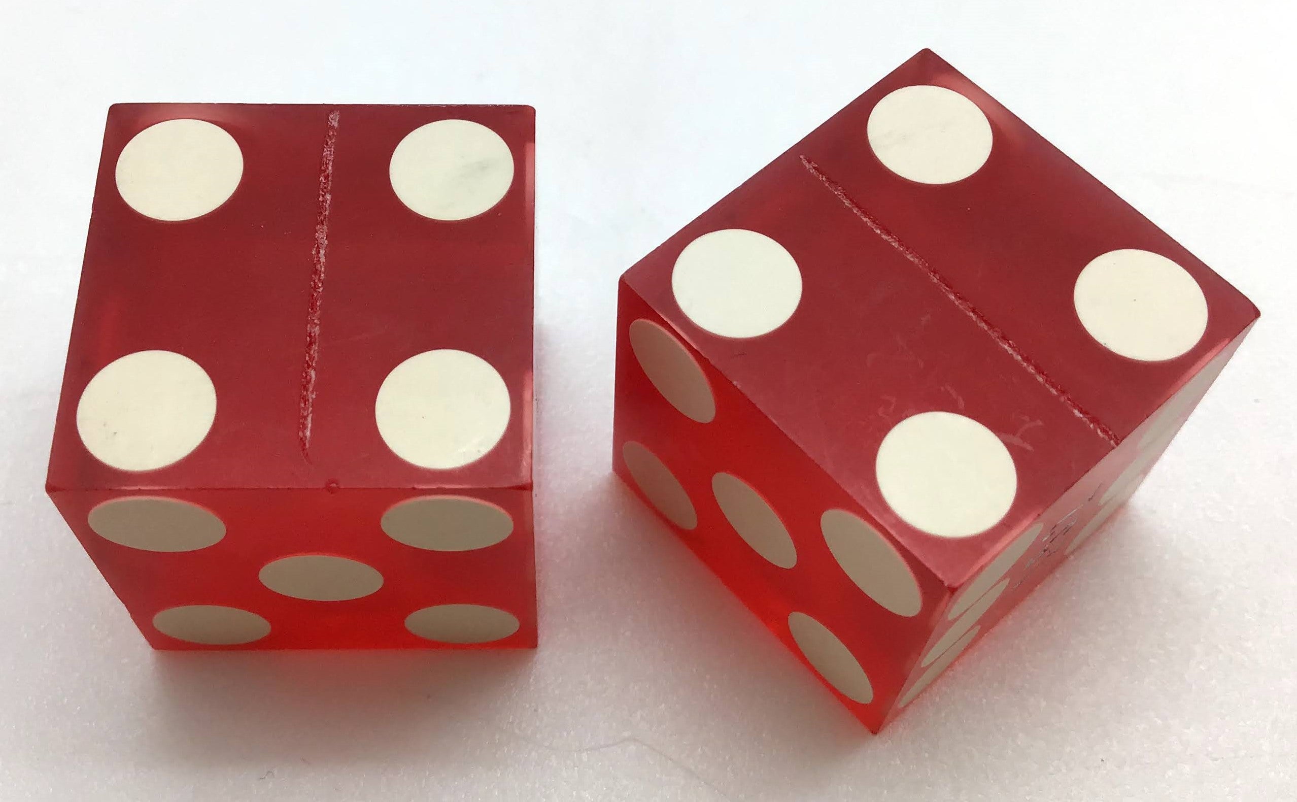 Orleans Casino Las Vegas Nevada Dice Pair Red Matching Numbers