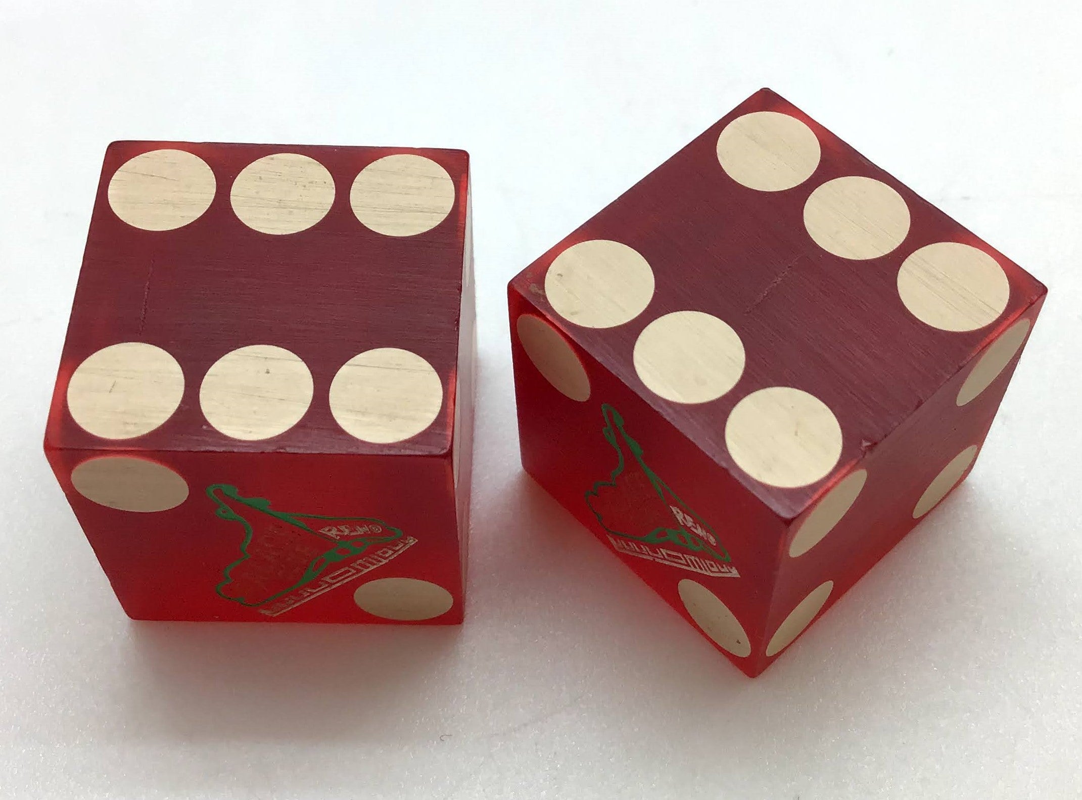 Palace Club Casino Reno Nevada Dice Pair Red