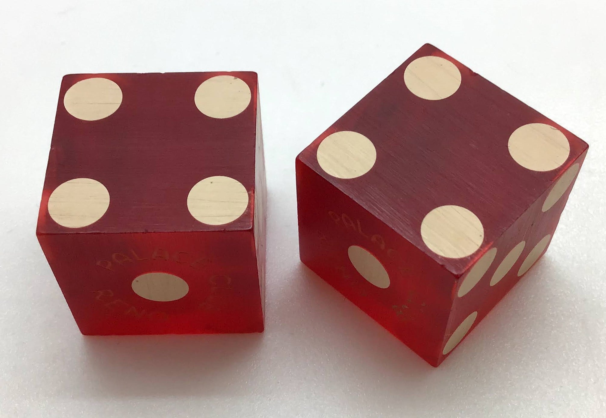 Palace Club Casino Reno Nevada Dice Pair Red