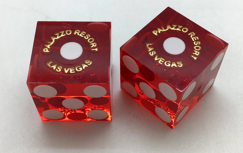 Palazzo Casino Las Vegas Nevada Dice Pair Red Matching Numbers