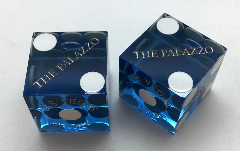 Palazzo Casino Las Vegas Nevada Dice Pair Blue Matching Numbers