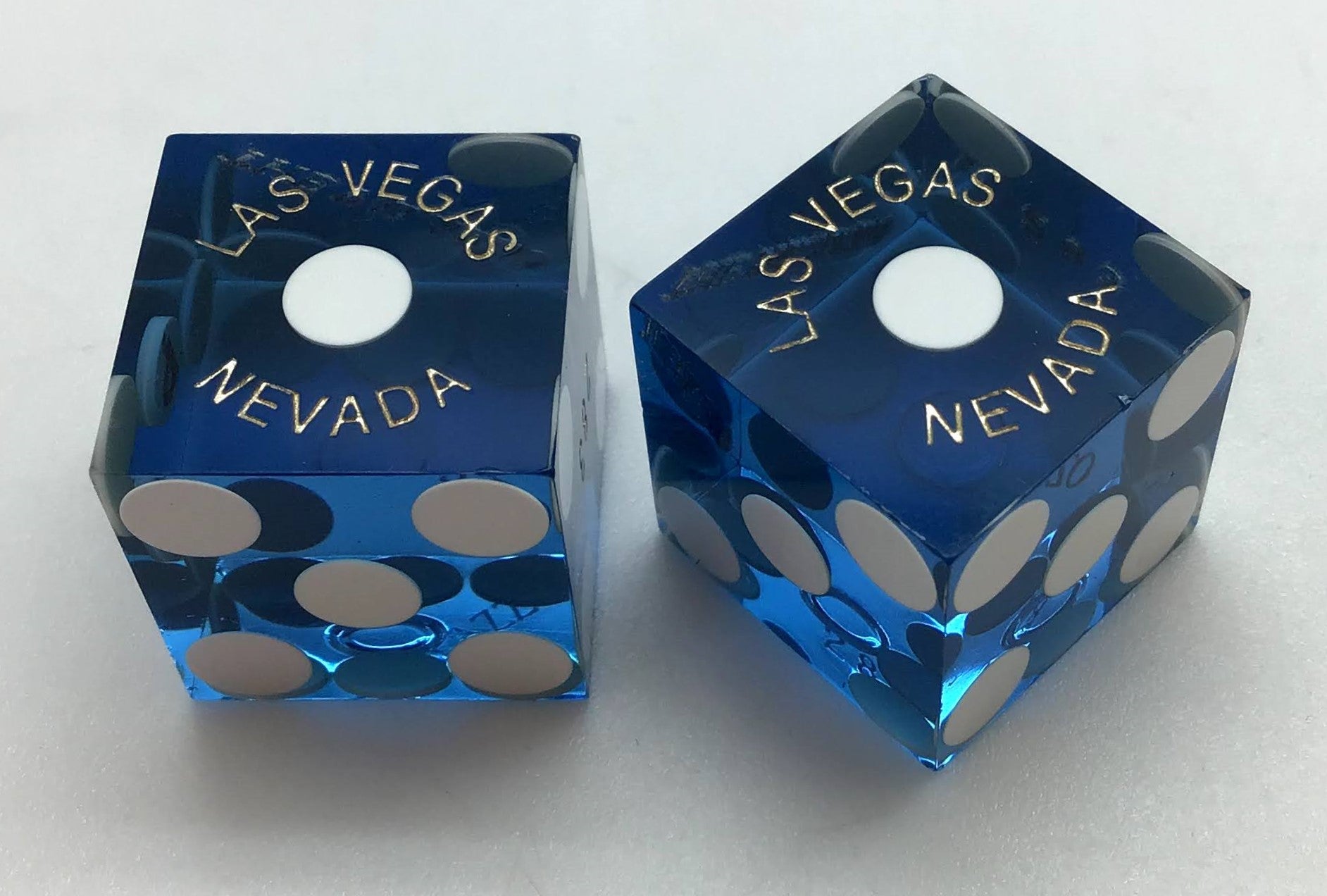 Palazzo Casino Las Vegas Nevada Dice Pair Blue Matching Numbers