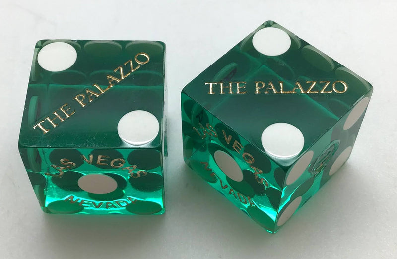 Palazzo Casino Las Vegas Nevada Dice Pair Green Matching Numbers