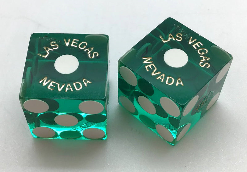Palazzo Casino Las Vegas Nevada Dice Pair Green Matching Numbers