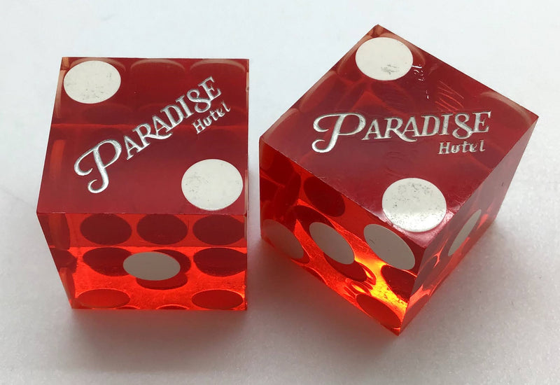 Paradise Hotel Las Vegas Nevada Dice Pair Red