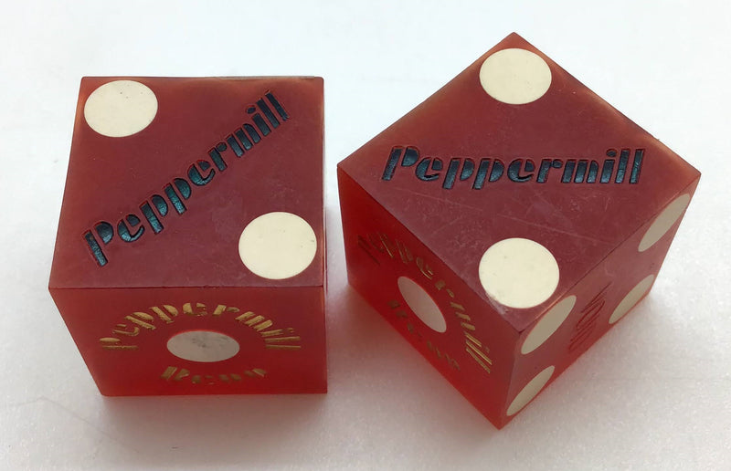 Peppermill Casino Reno Nevada Dice Pair Red