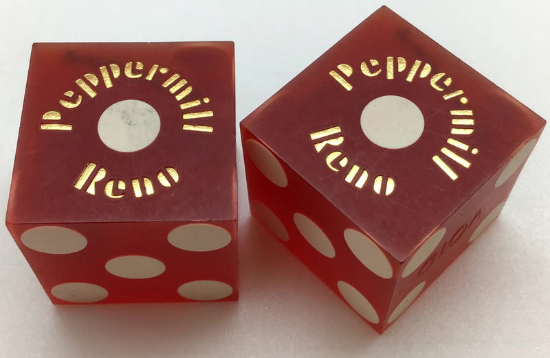 Peppermill Casino Reno Nevada Dice Pair Red