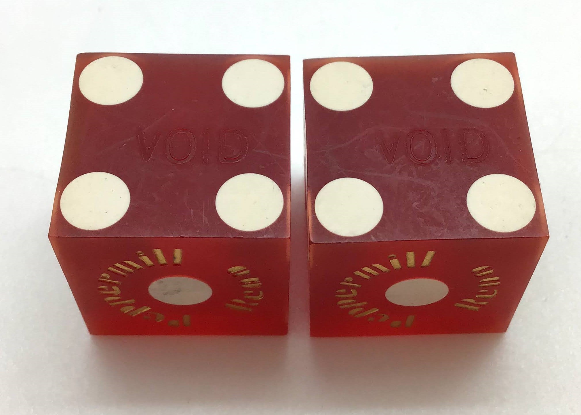 Peppermill Casino Reno Nevada Dice Pair Red