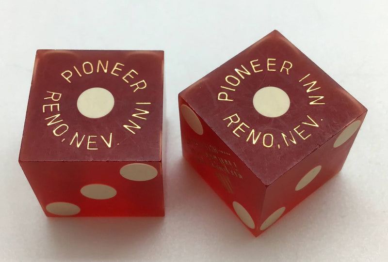 Pioneer Inn Hotel and Casino Reno Nevada Dice Pair Red