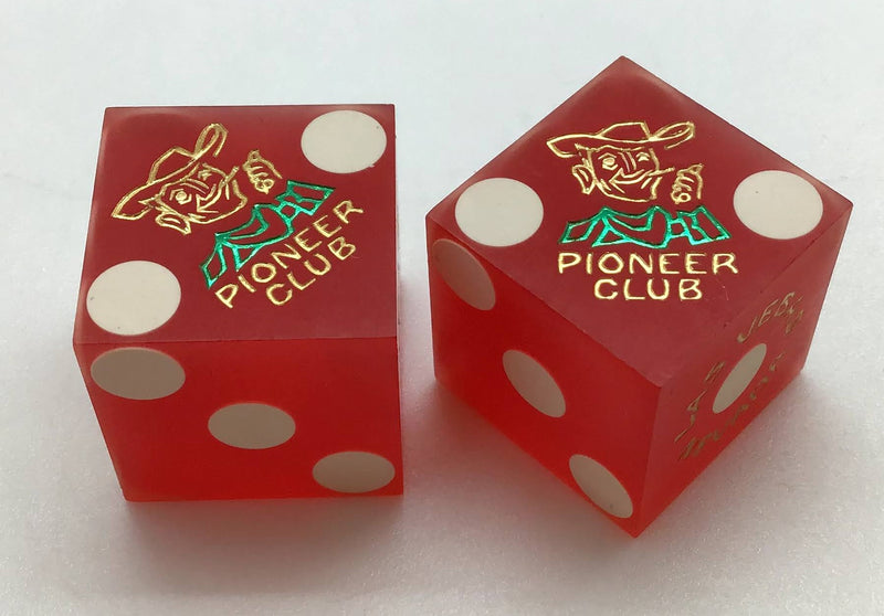 Pioneer Club Hotel and Casino Las Vegas Nevada Dice Pair Red