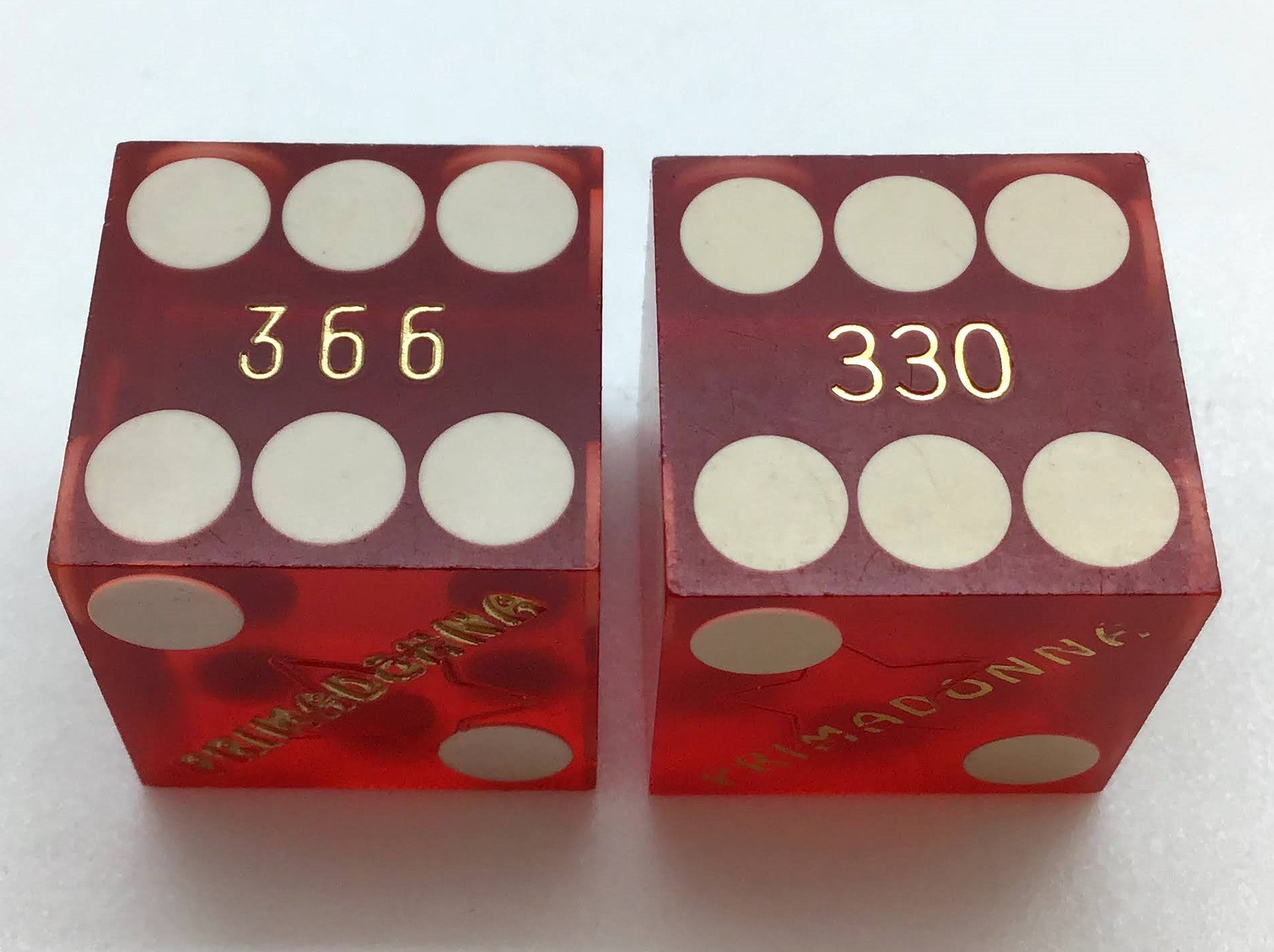 Primadonna Casino Primm Nevada Dice Pair Red