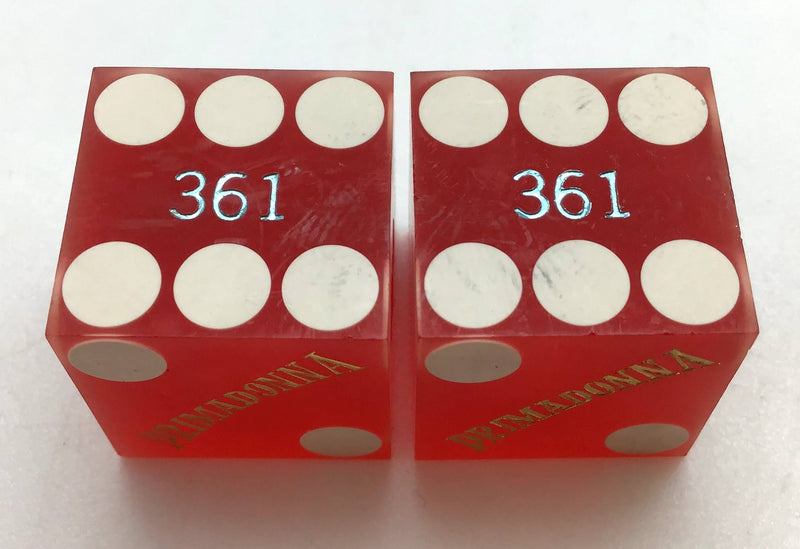 Primadonna Casino Primm Nevada Dice Pair Red