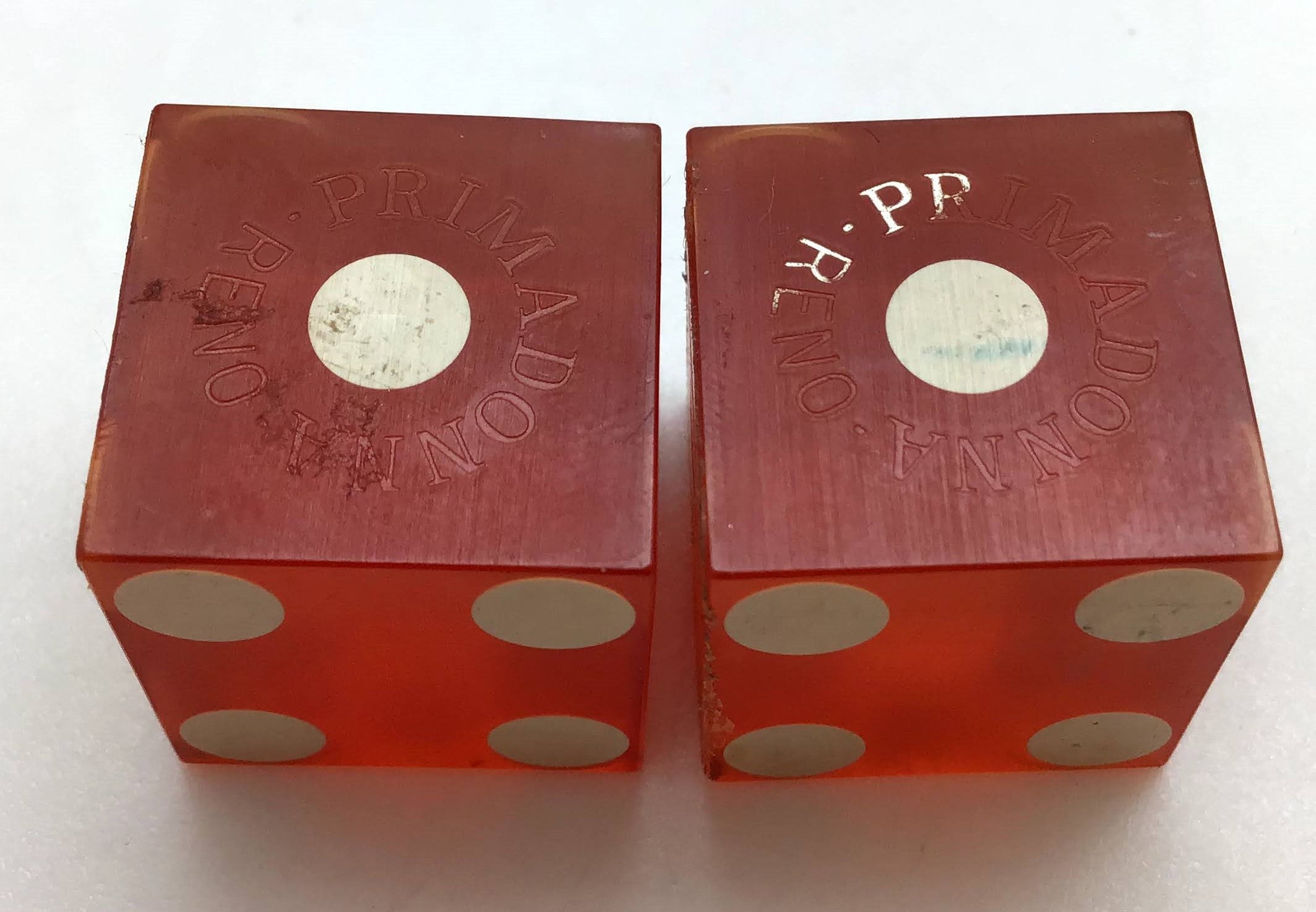 Primadonna Casino Primm Nevada Dice Pair Red