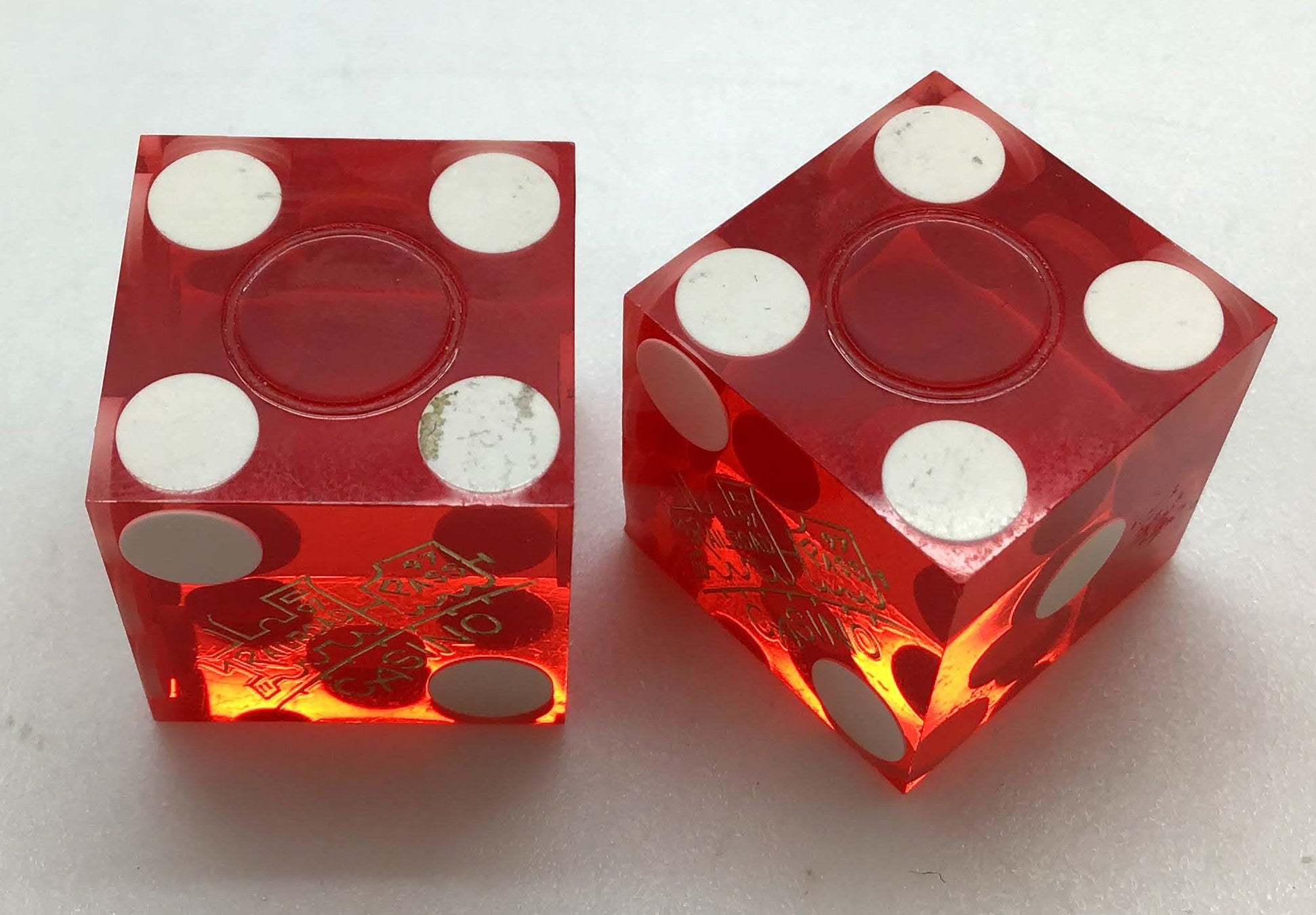 Railroad Pass Casino Las Vegas Nevada Dice Pair Red