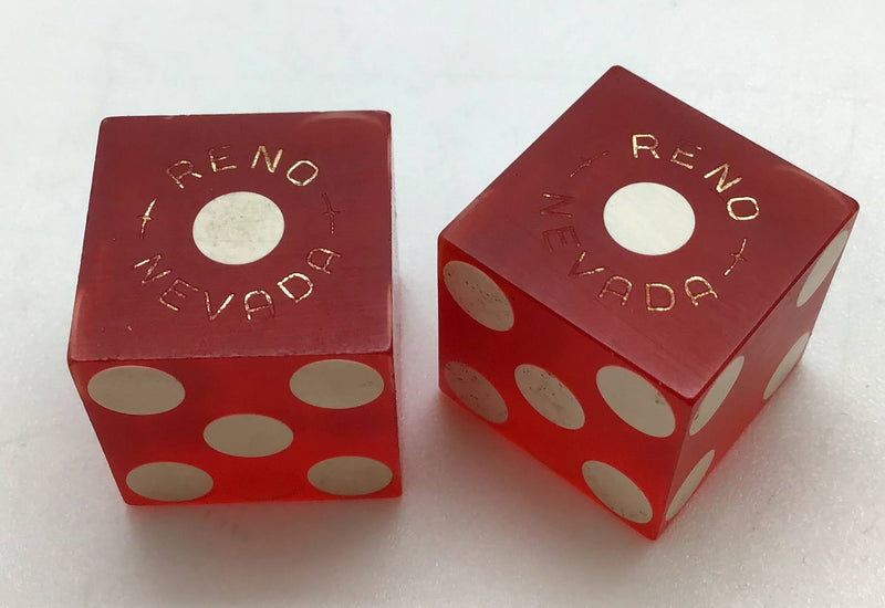 Jessie Beck's Riverside Hotel and Casino Reno Nevada Dice Pair Red