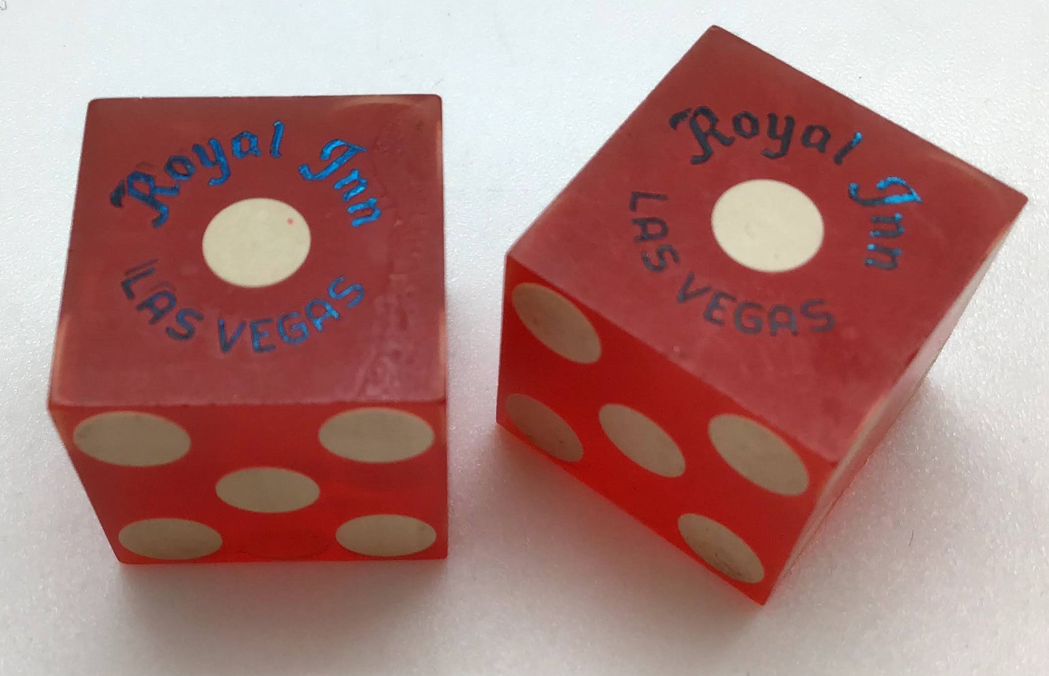 Royal Inn Casino Las Vegas Nevada Dice Pair Red