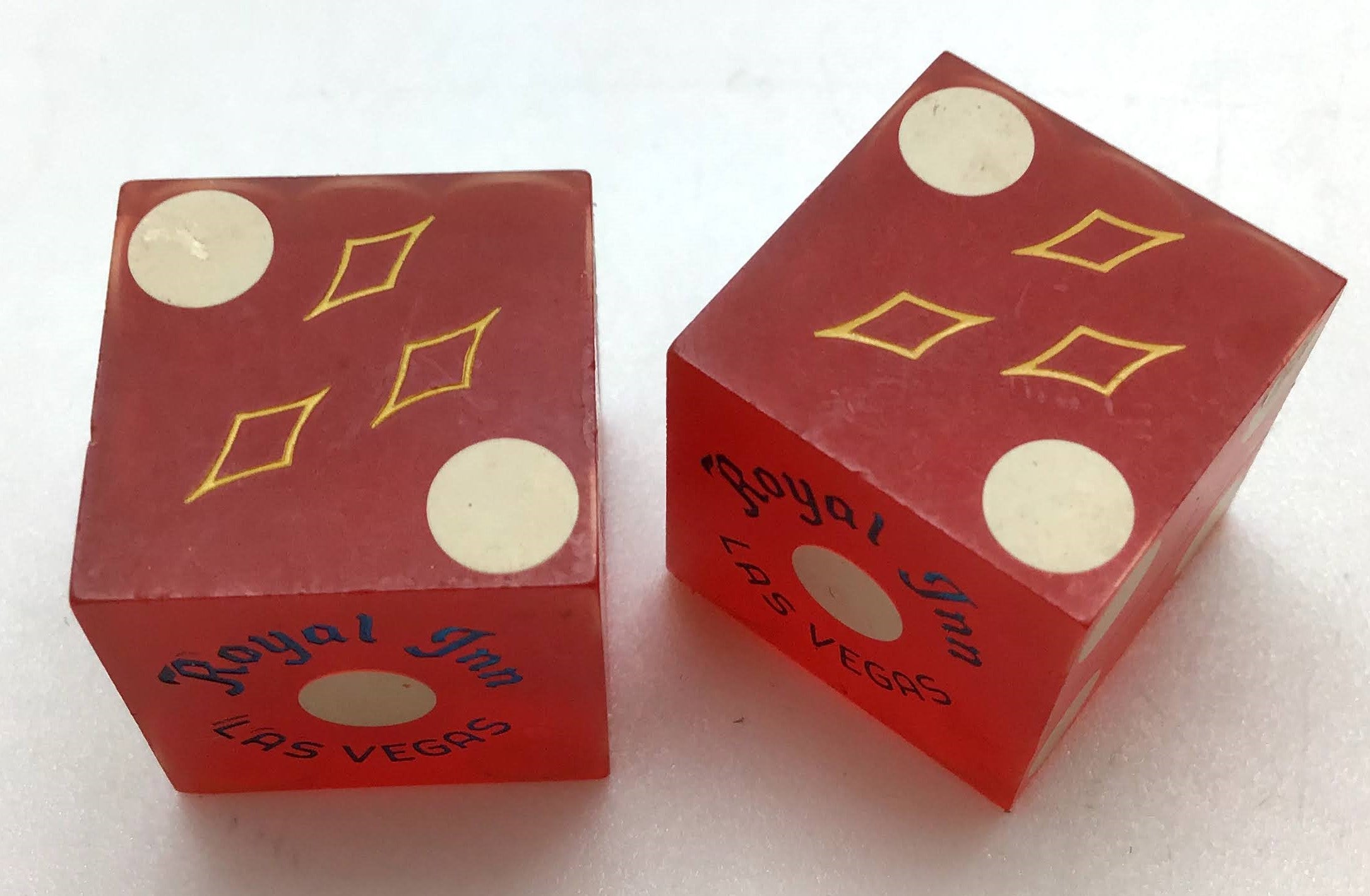 Royal Inn Casino Las Vegas Nevada Dice Pair Red