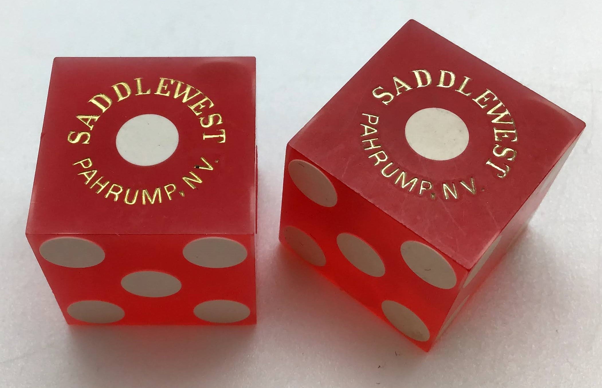 Saddle West Casino Pahrump Nevada Dice Pair Red