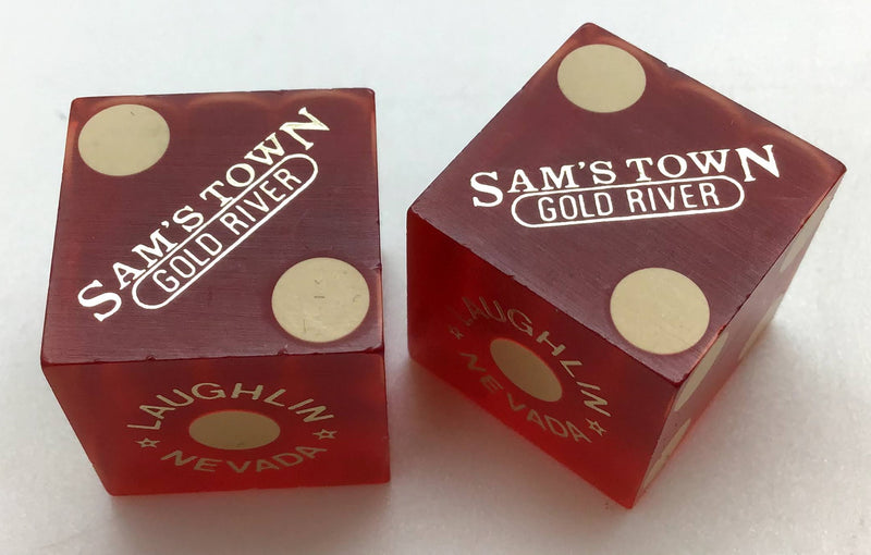 Sam's Town Gold River Casino Laughlin Nevada Dice Pair Red