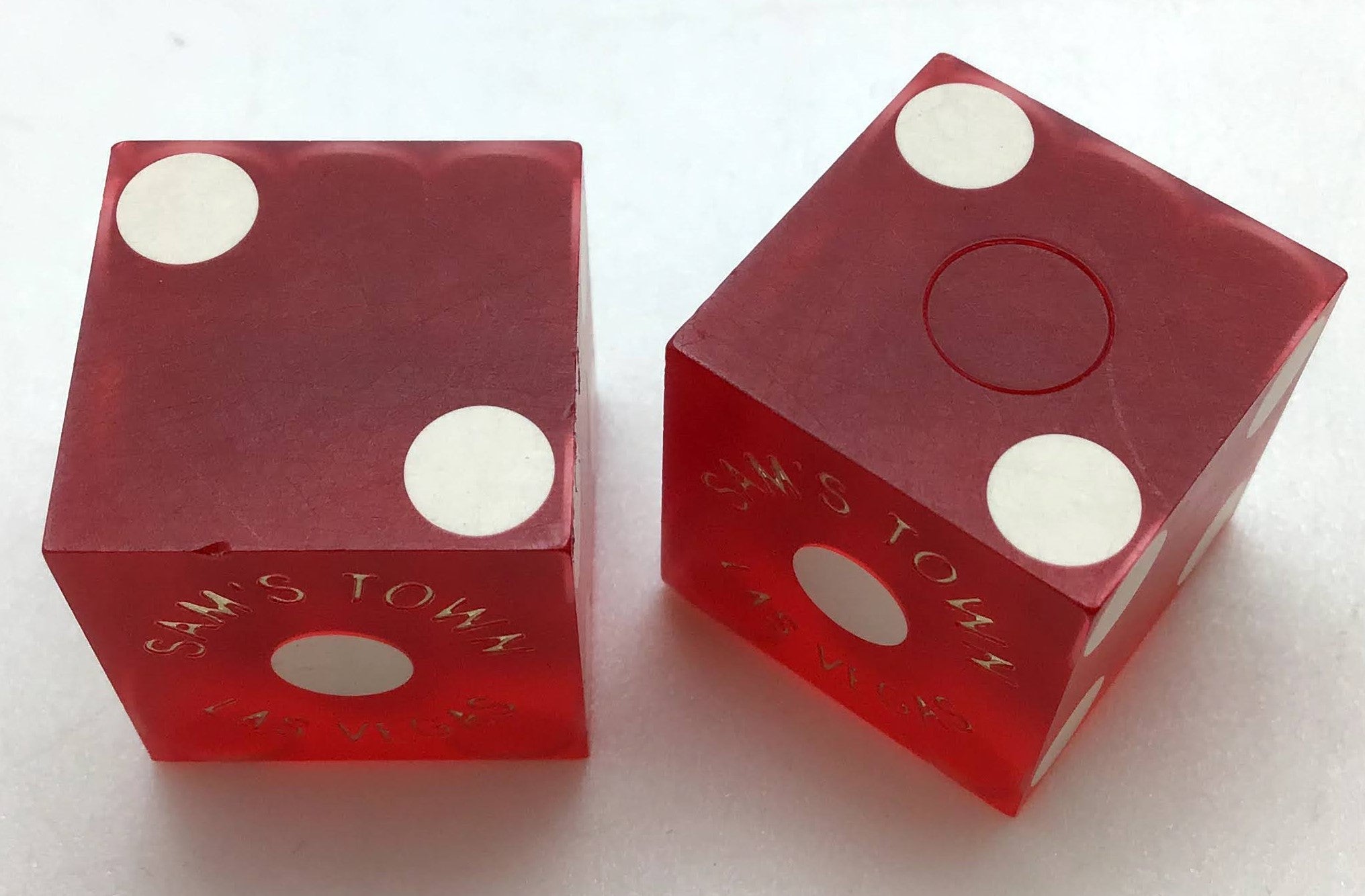 Sam's Town Casino Las Vegas Nevada Dice Pair Red