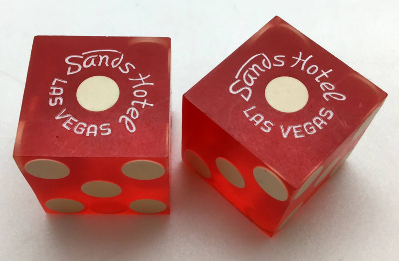 Sands Casino Las Vegas Nevada Dice Pair Red Matching Numbers