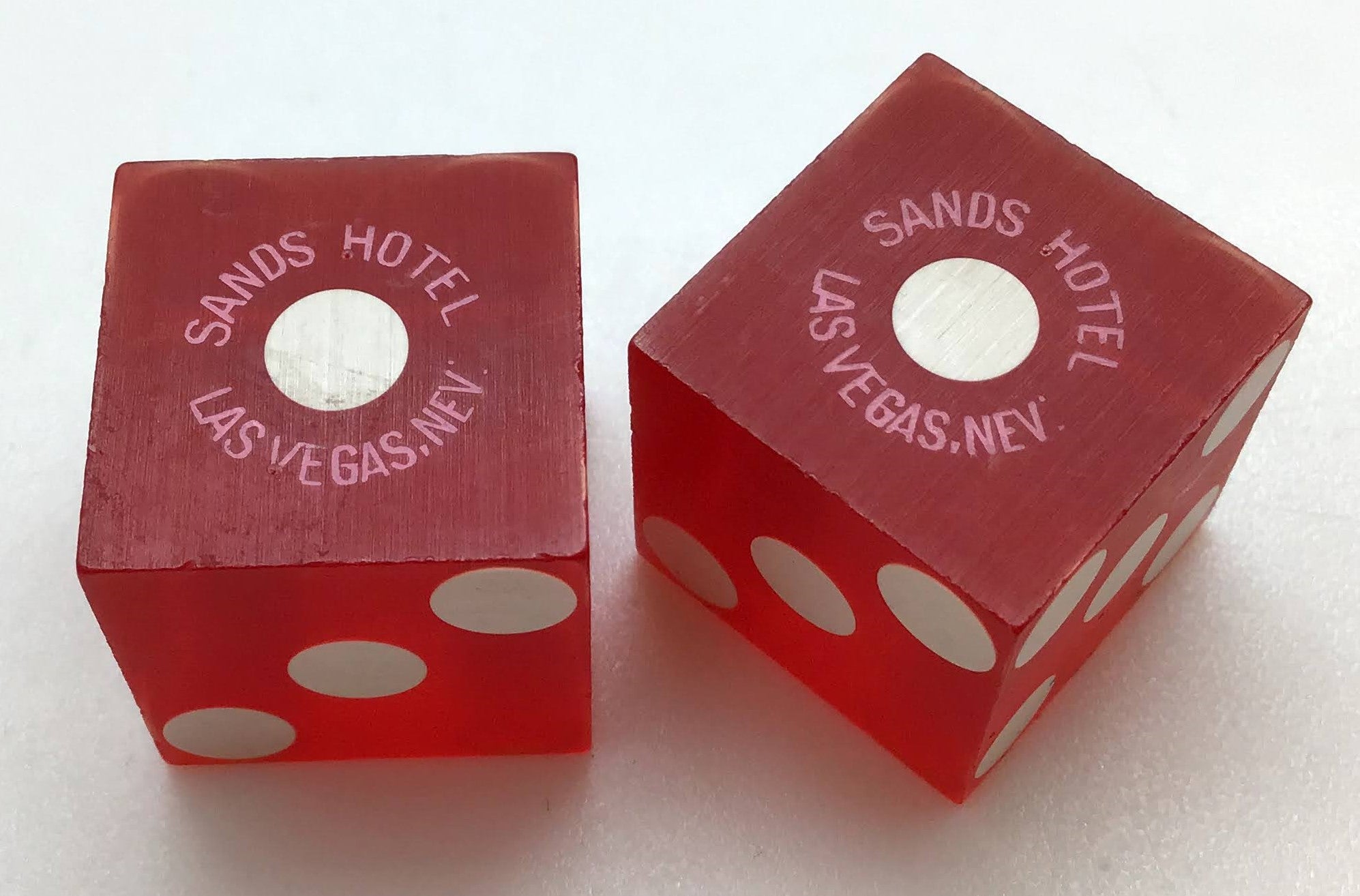 Sands Casino Las Vegas Nevada Dice Pair Red