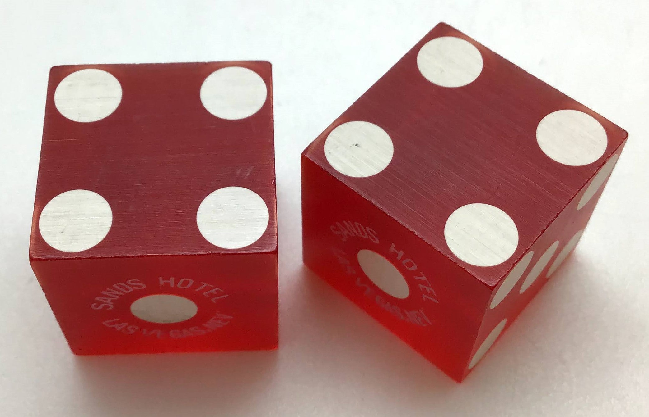 Sands Casino Las Vegas Nevada Dice Pair Red