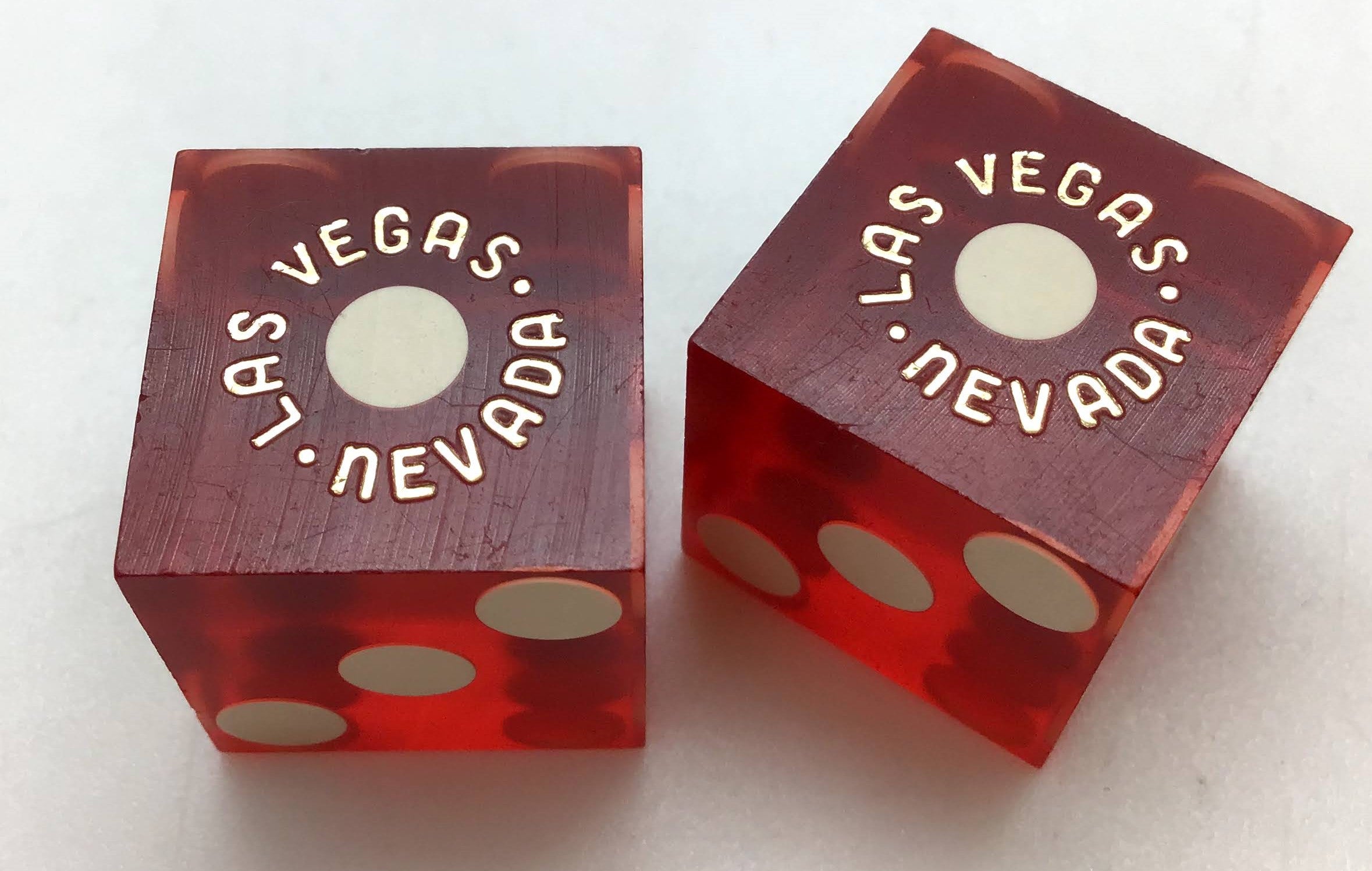 Silver Bird Casino Las Vegas Nevada Dice Pair Red