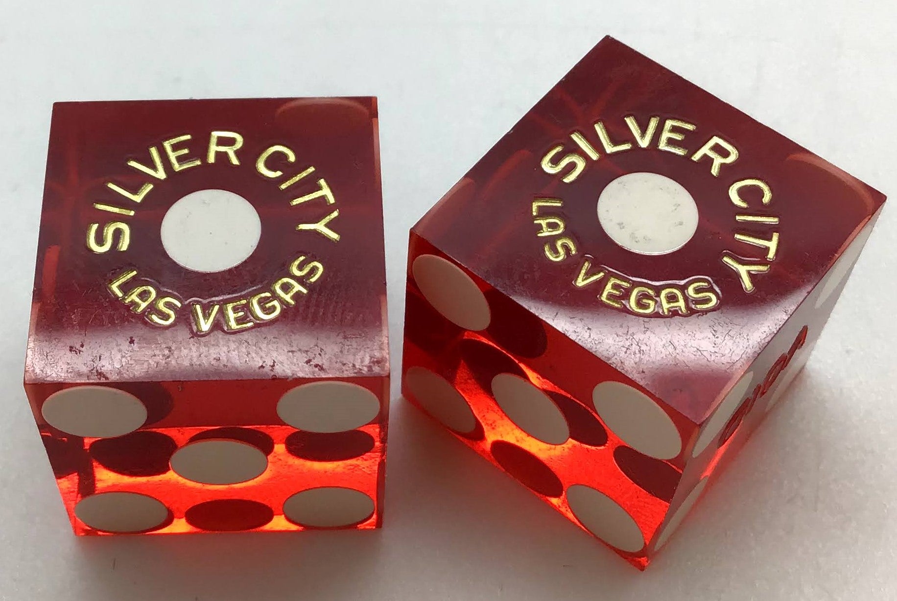 Silver City Casino Las Vegas Nevada Dice Pair Red