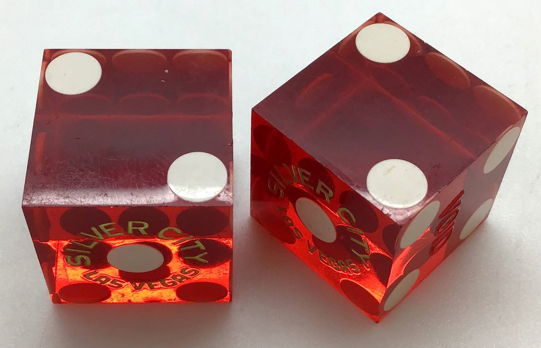 Silver City Casino Las Vegas Nevada Dice Pair Red