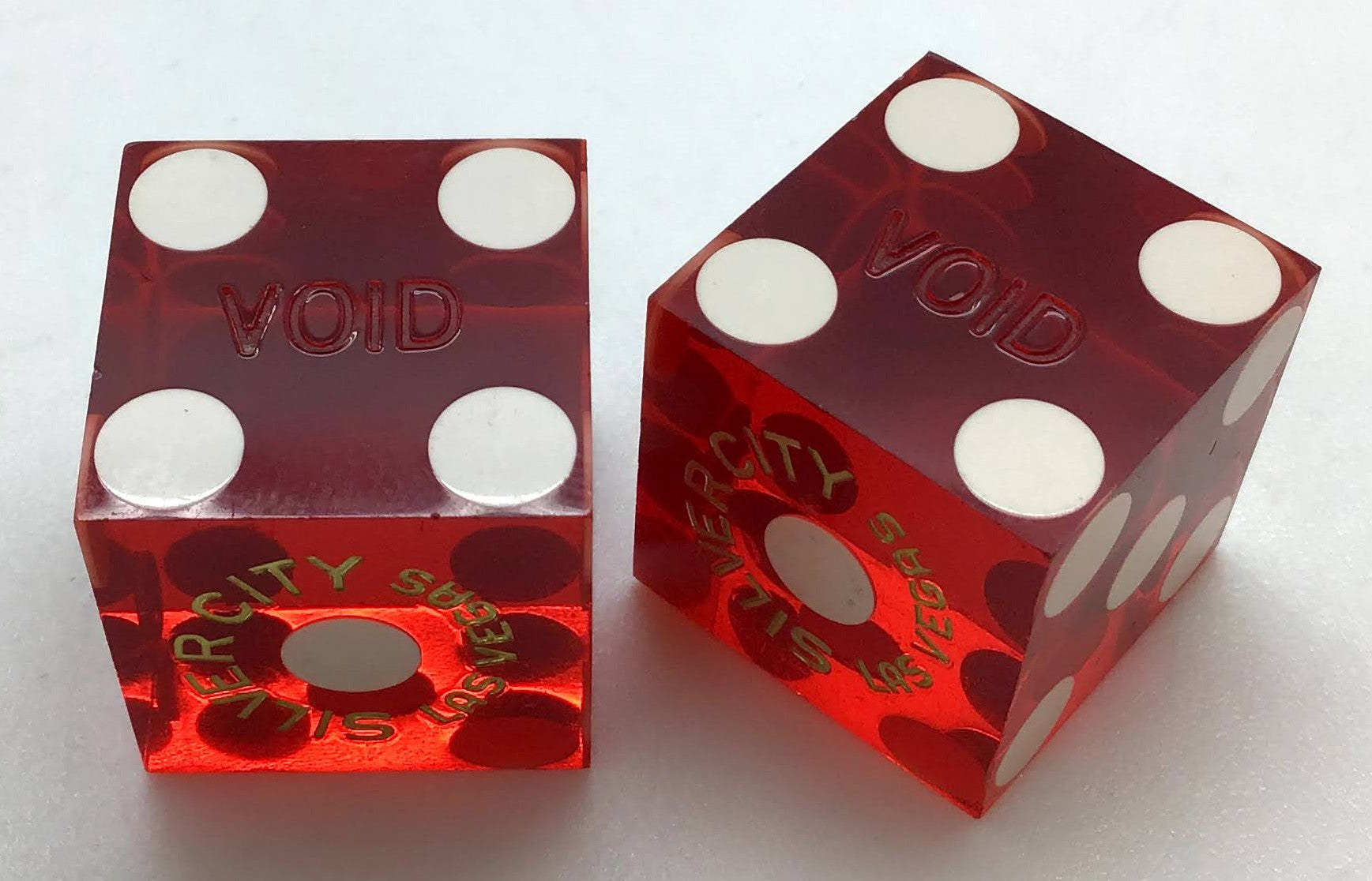 Silver City Casino Las Vegas Nevada Dice Pair Red