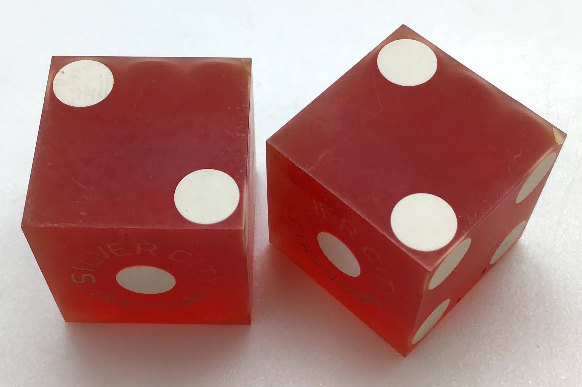 Silver City Casino Las Vegas Nevada Dice Pair Red