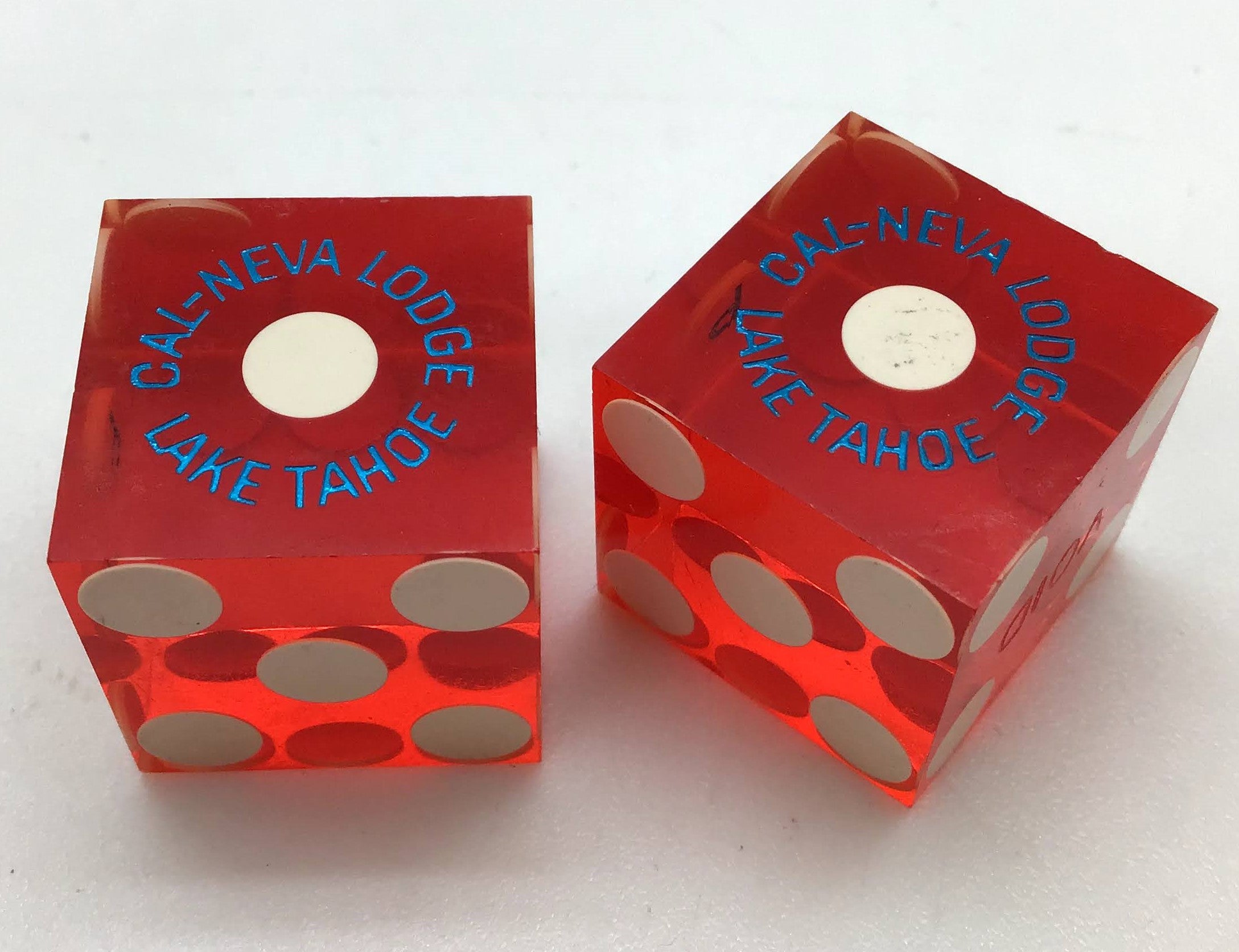 Cal Neva Lodge Lake Tahoe Nevada Red Dice Pair