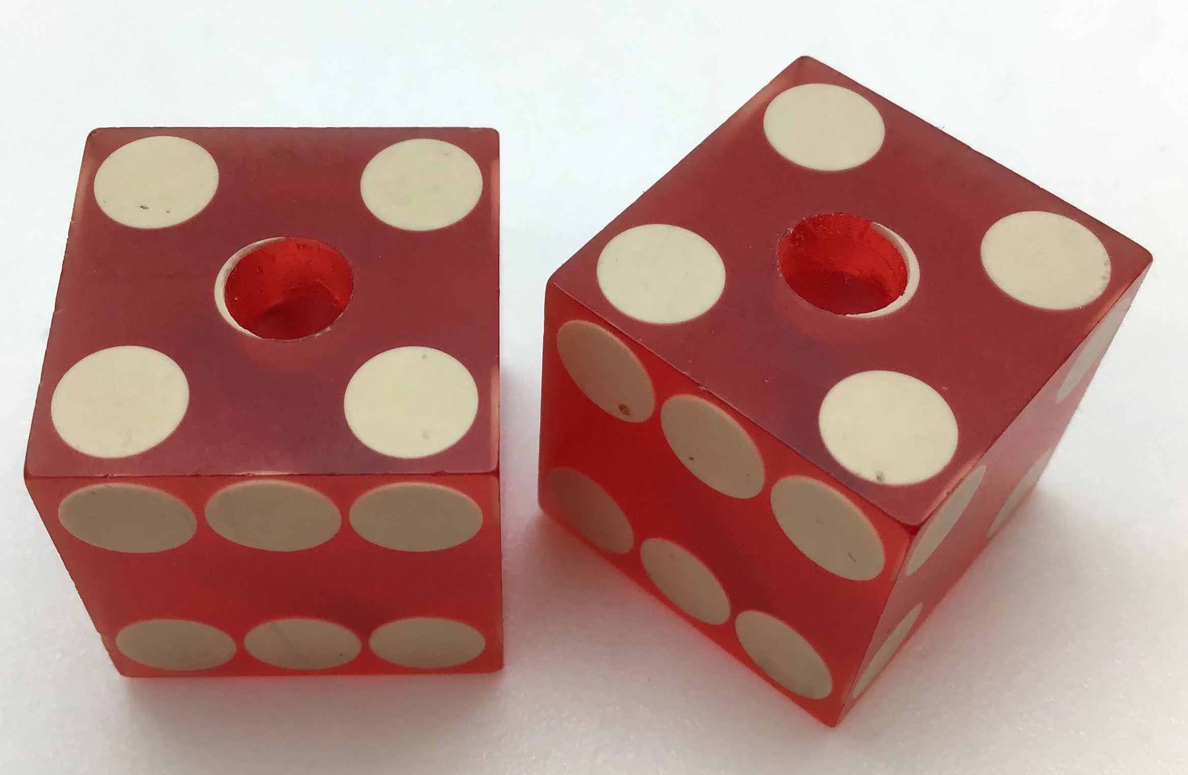 Binion's Horseshoe Club Las Vegas Red Dice Pair Vintage