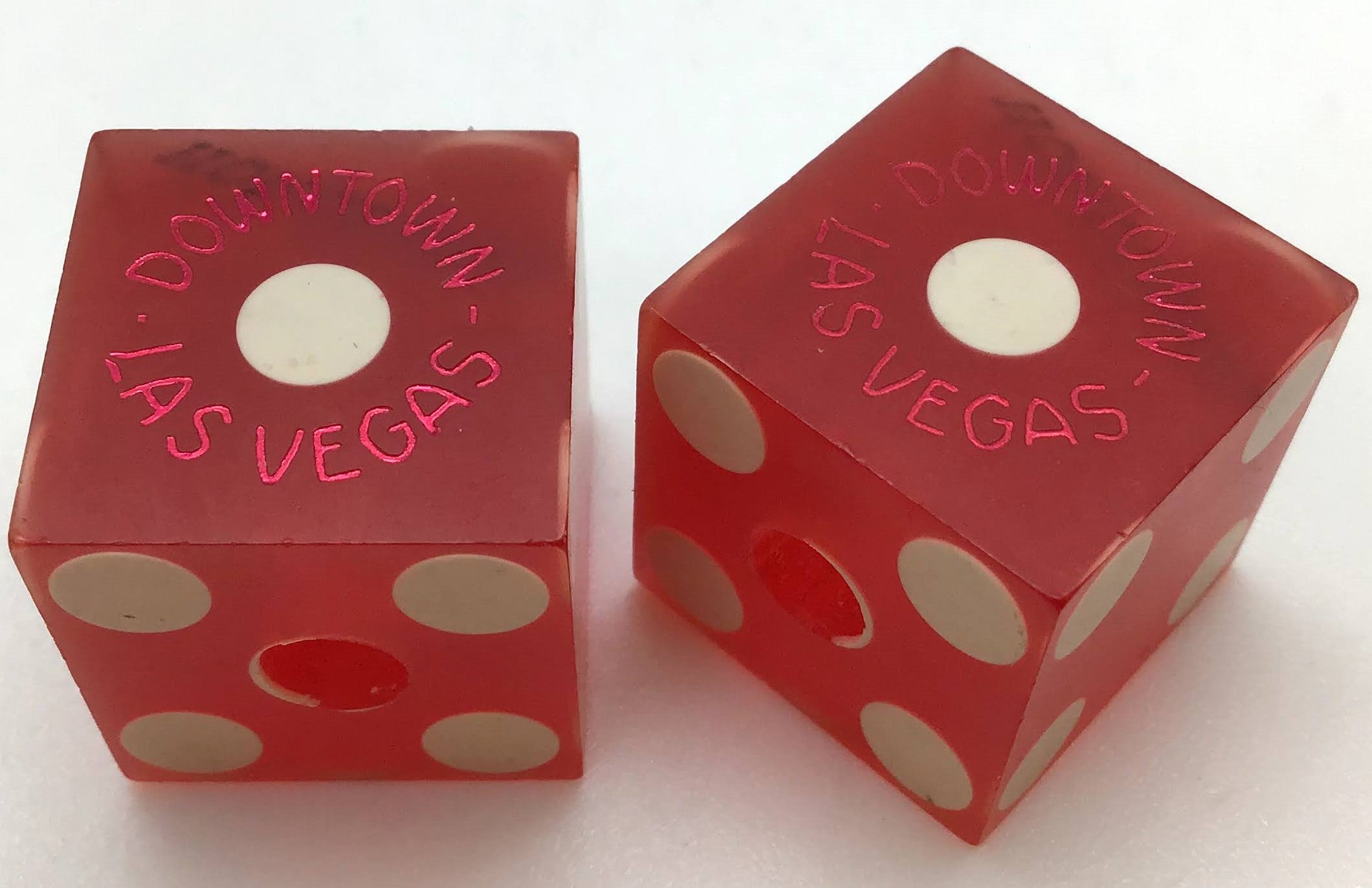 Binion's Horseshoe Club Las Vegas Red Dice Pair Vintage