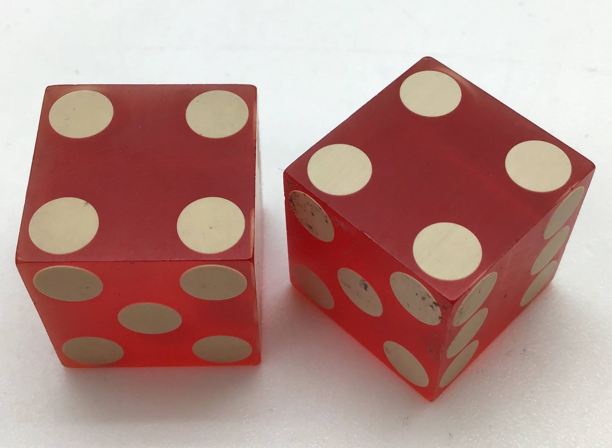 Binion's Horseshoe Club Las Vegas Red Dice Pair Vintage