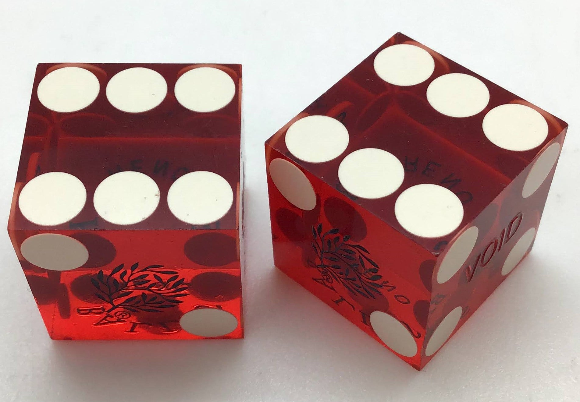 Bally's Casino Reno Nevada Red Dice Pair