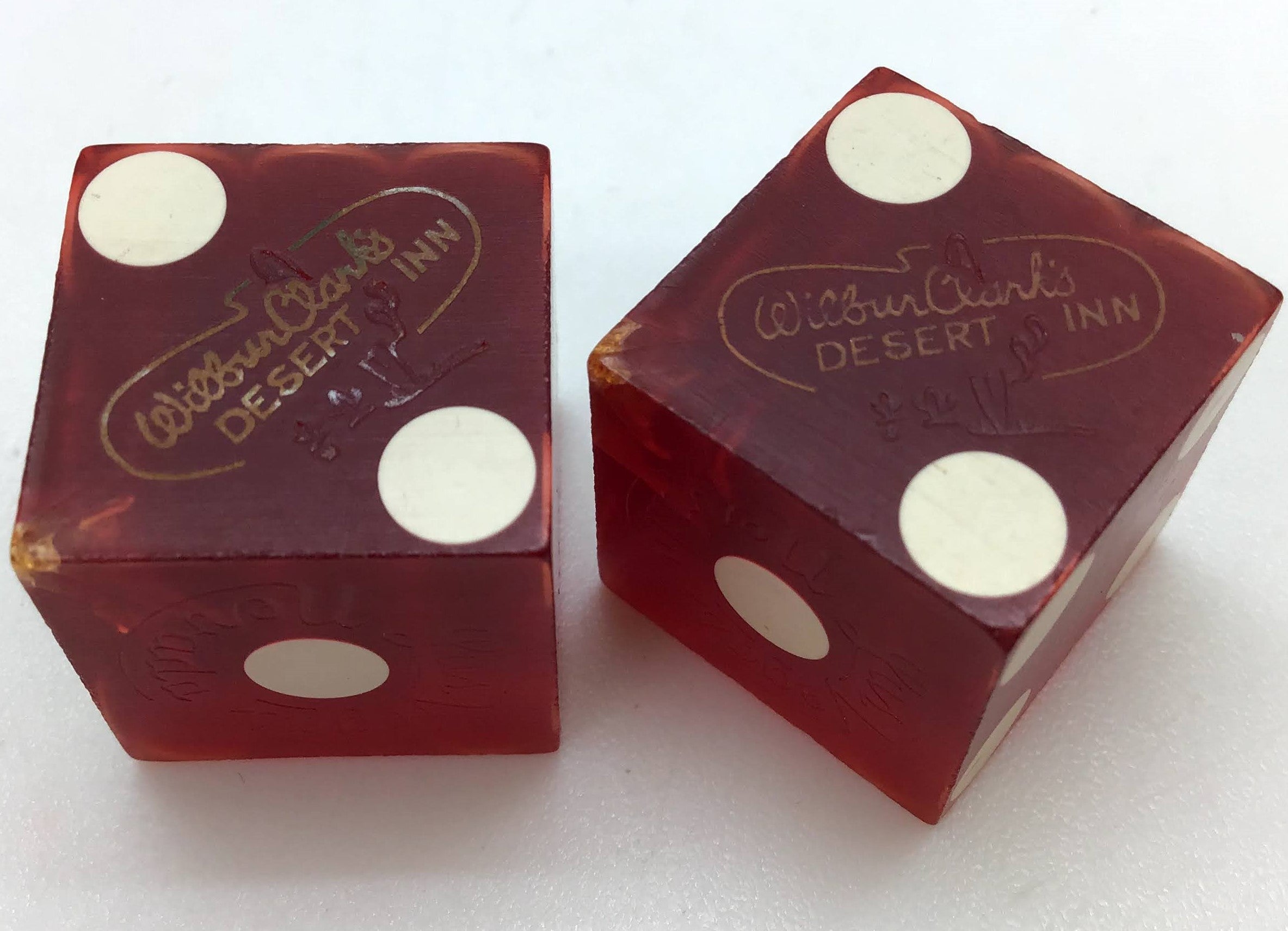 Wilbur Clark's Desert Inn Casino Las Vegas Nevada Red Dice Pair